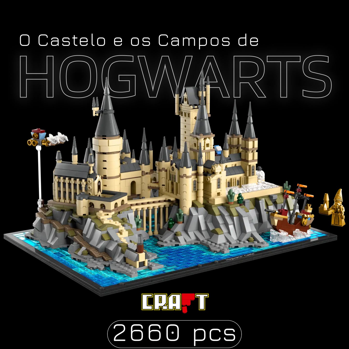 O Castelo e os Campos de Hogwarts (2660 peças)
