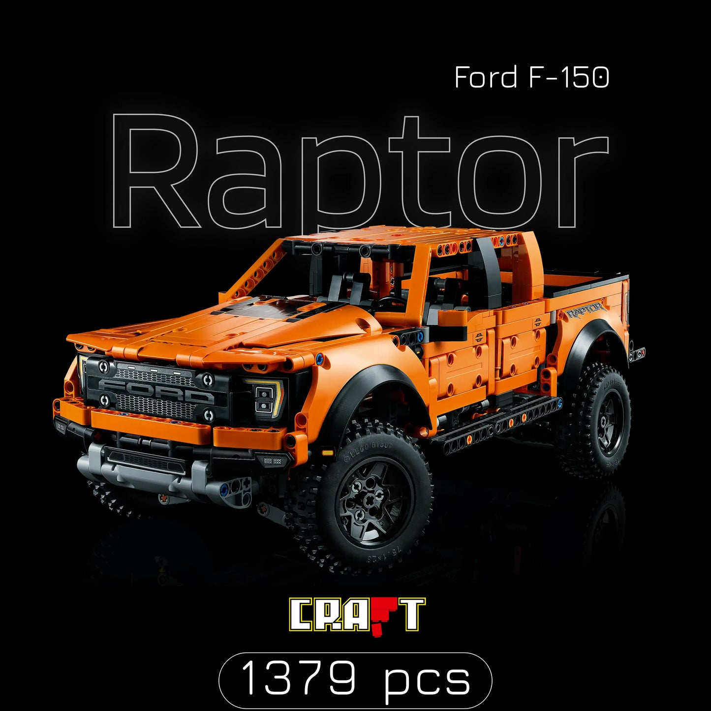 (68% OFF) Ford Raptor F-150 com mecânica real e um Motor V6 com pistões que se movimentam (1379 peças) - Brics Craft