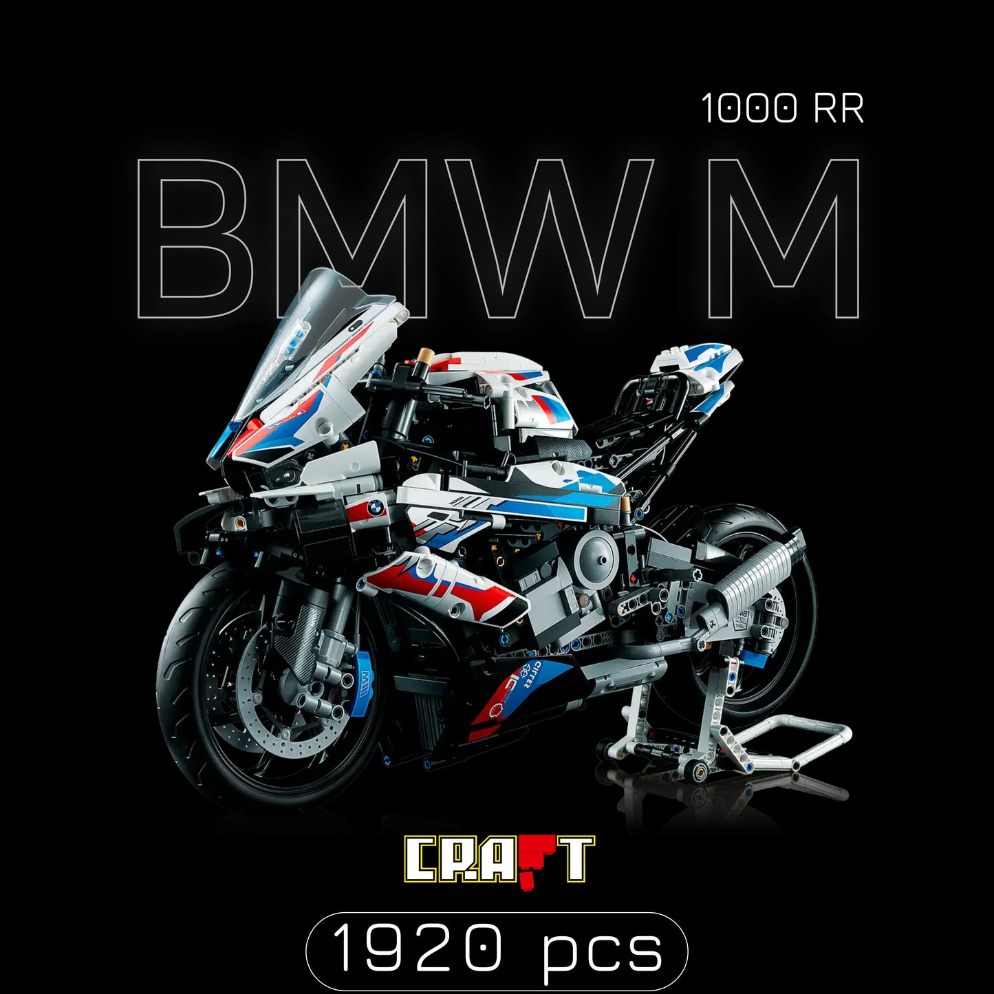 (76% OFF) BMW M 1000 RR de 45 centímetros de comprimento e 27 cm de altura (1920 peças) - Brics Craft