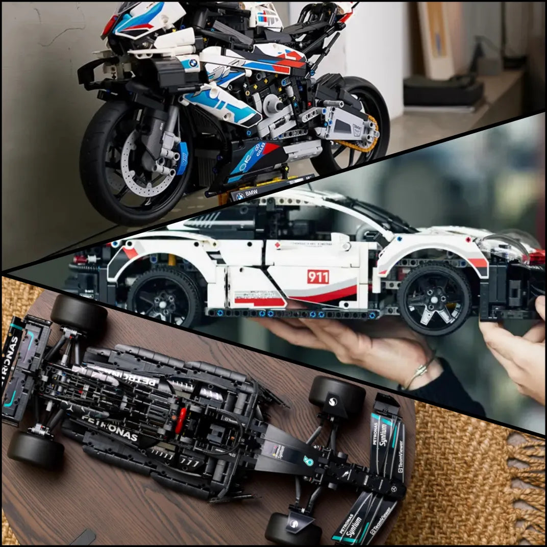 Compre Junto! Os Três Produtos Mais Vendidos (Moto BMW M1000 RR, Mercedes-AMG W14 F1, Porsche 911 RSR)