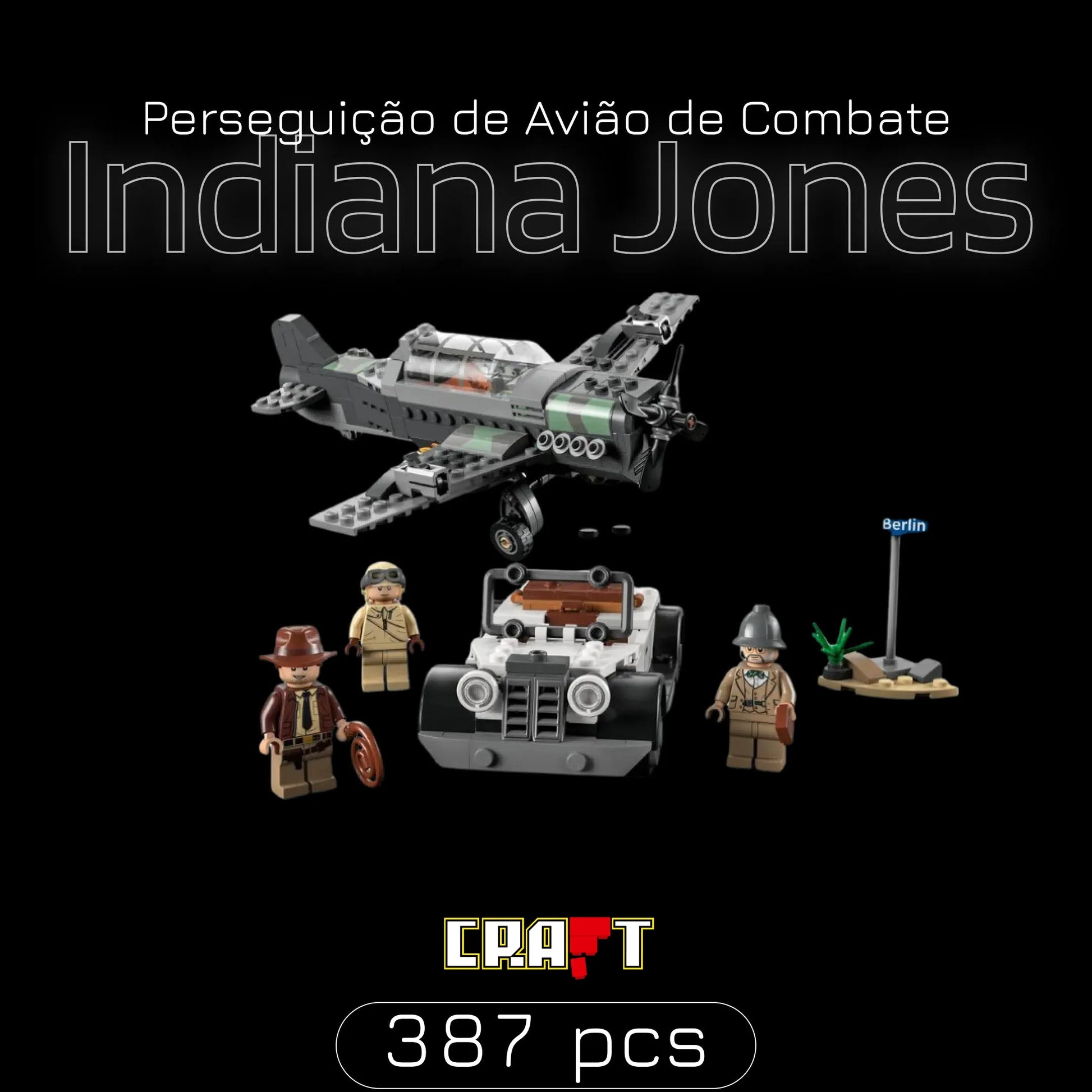 Avião de Combate Indiana Jones (387 pçs) - Brics Craft