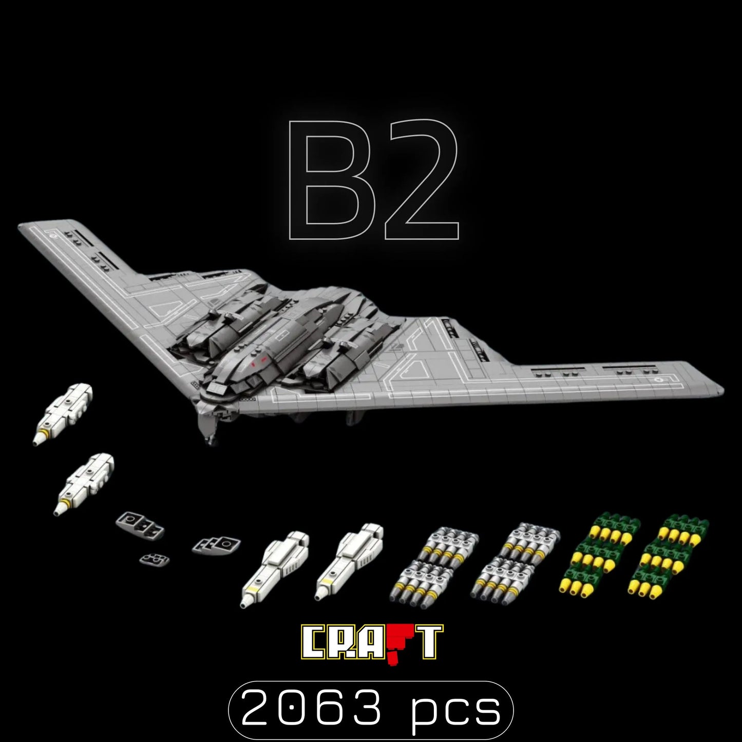 Bombardeiro B2 Spirit (2063 pçs) - Brics Craft