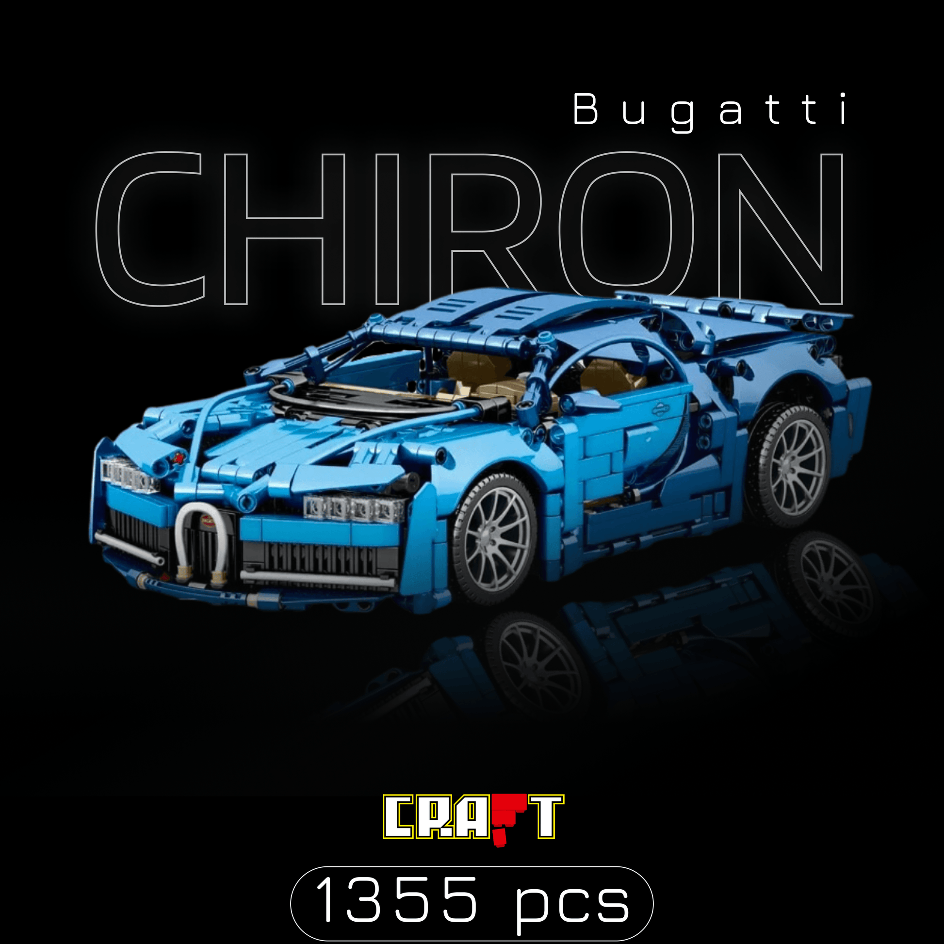 Bugatti Chiron Azul (1355 pcs) - Brics Craft