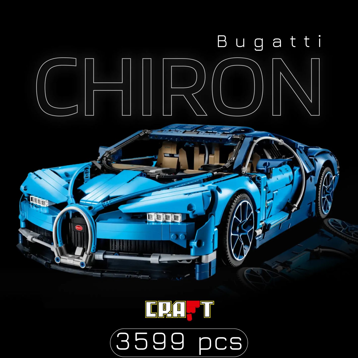 Bugatti Chiron Azul (3599 peças) - Brics Craft