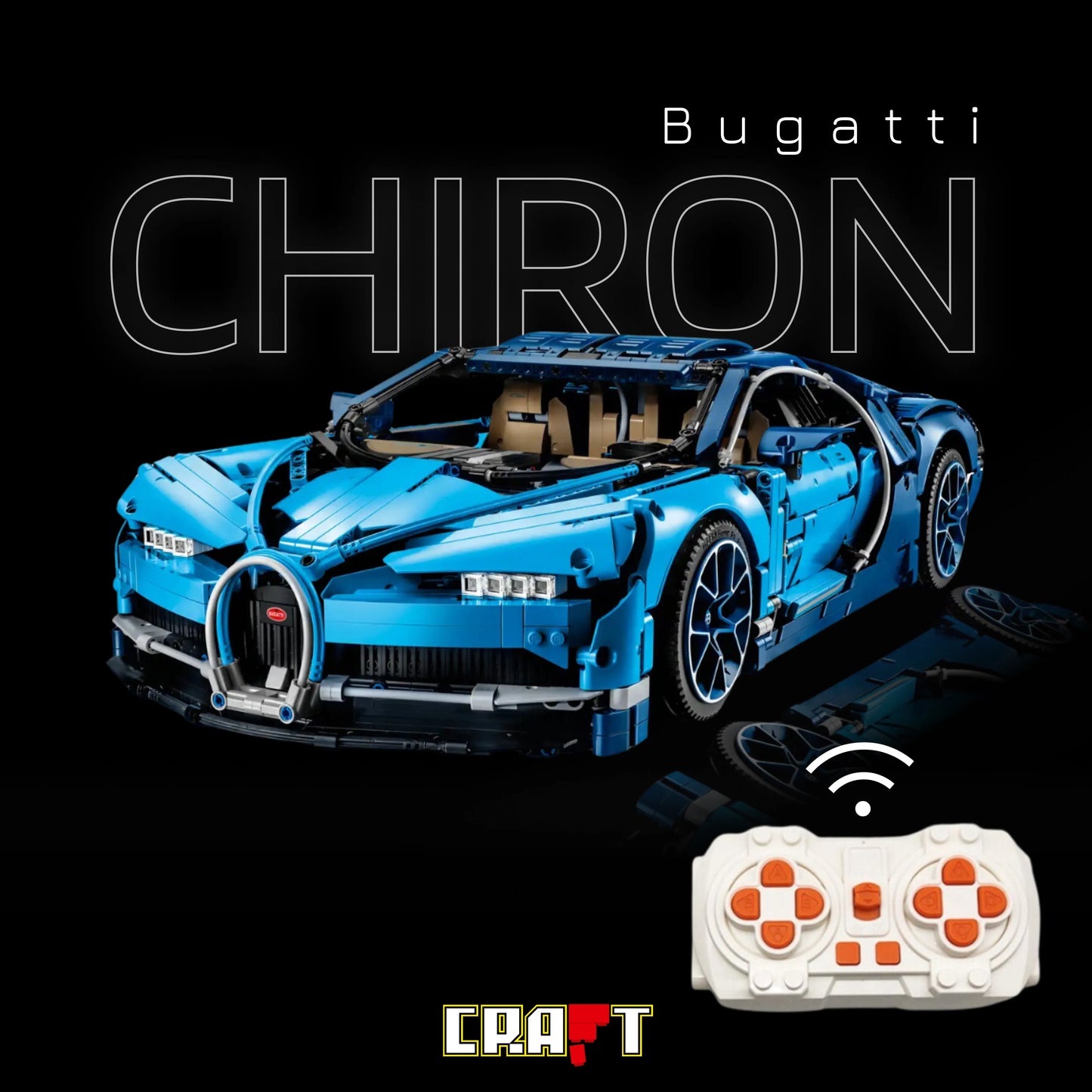 Bugatti Chiron Azul (3599 peças) - Brics Craft