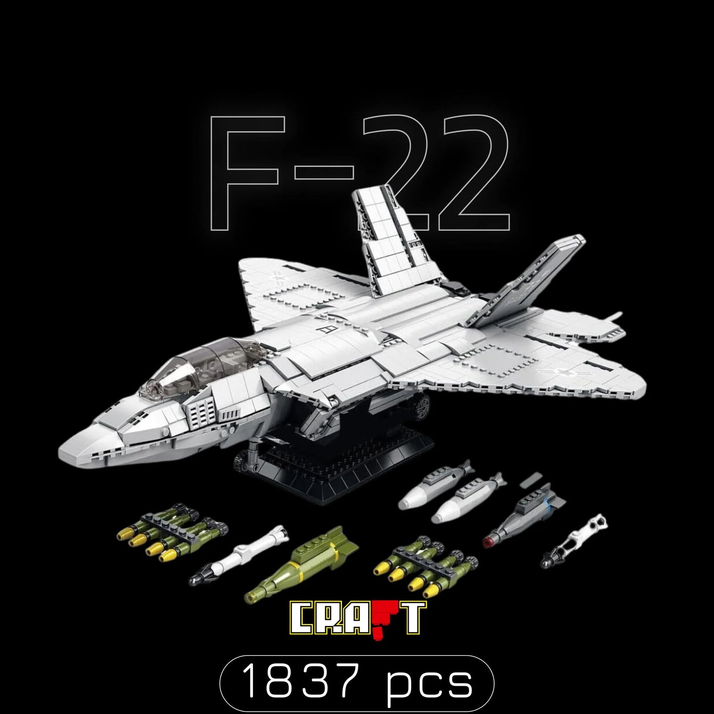 Caça F-22 (1837 pçs) - Brics Craft