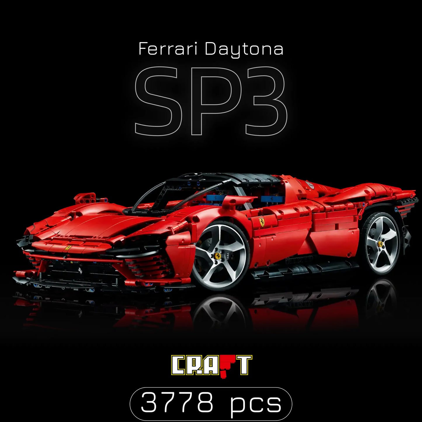 Ferrari Daytona SP3 Vermelha (3778 peças) - Brics Craft