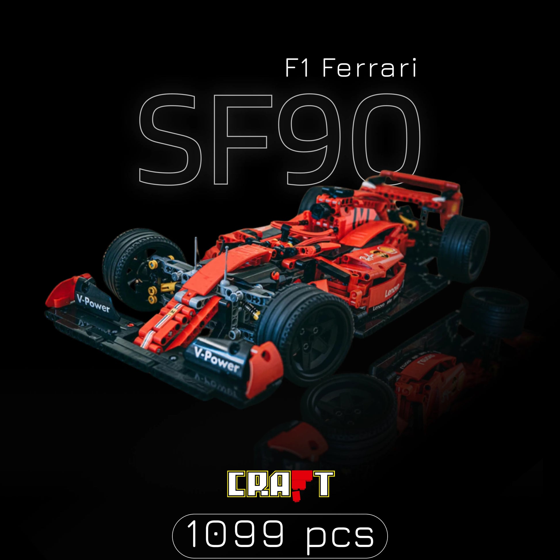 Fórmula 1 - Ferrari SF90 Vermelha (1099 pcs) - Brics Craft