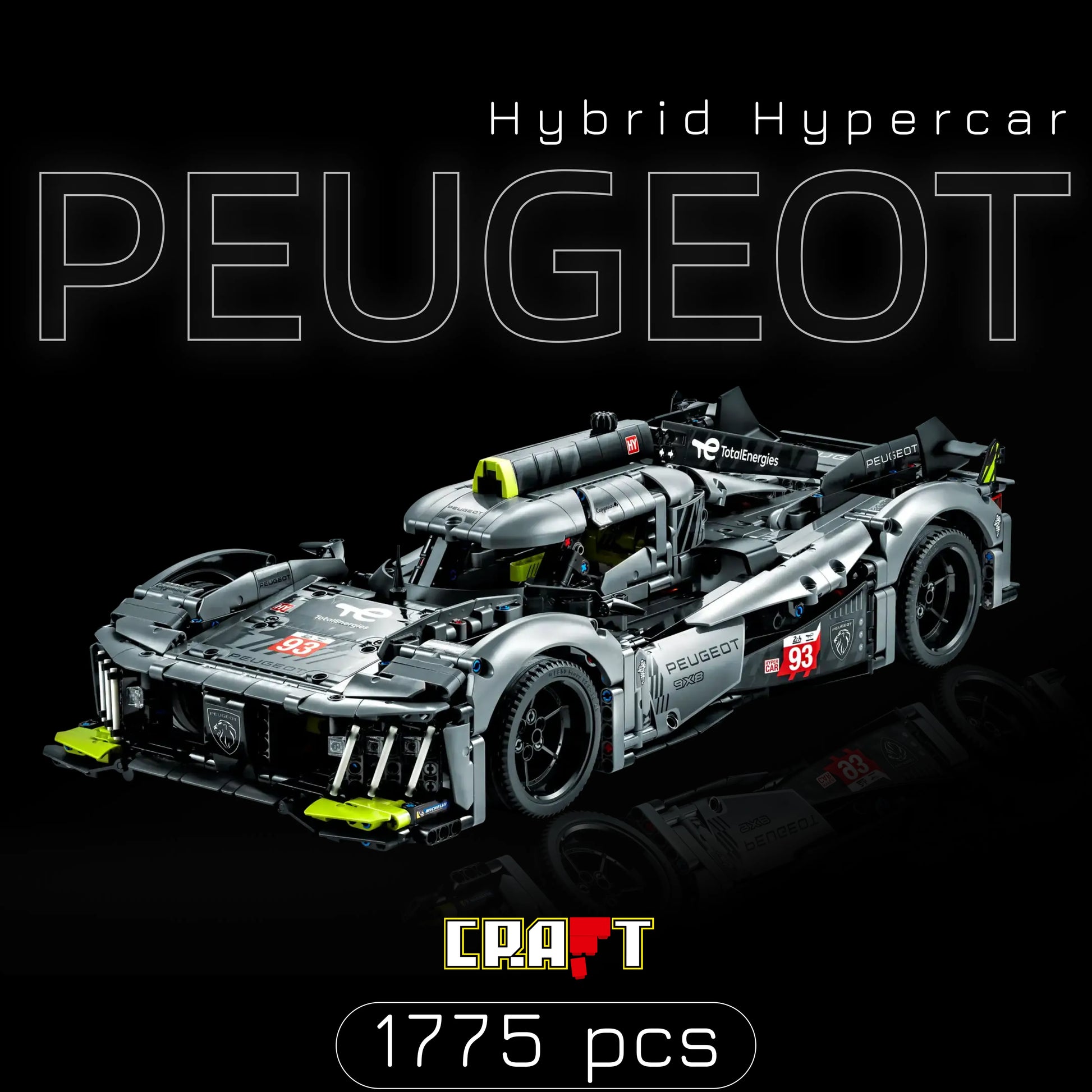 Fórmula 1 - Hypercar Peugeot 9X8 (1775 peças) - Brics Craft