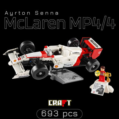 Fórmula 1 - McLaren MP4/4 + Ayrton Senna (693 pçs) - Brics Craft