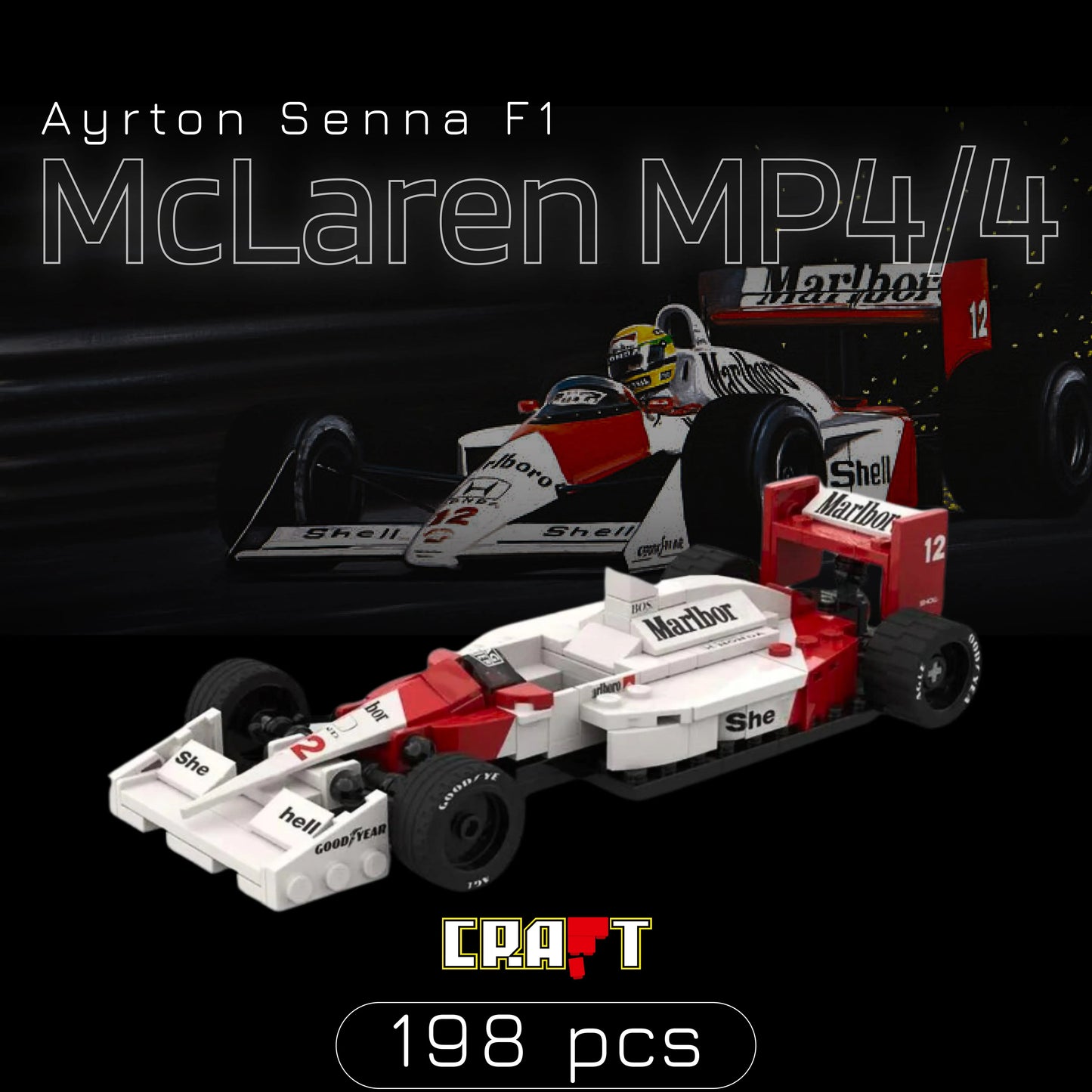 Fórmula 1 - McLaren MP4/4 Senna (198 pçs) - Brics Craft