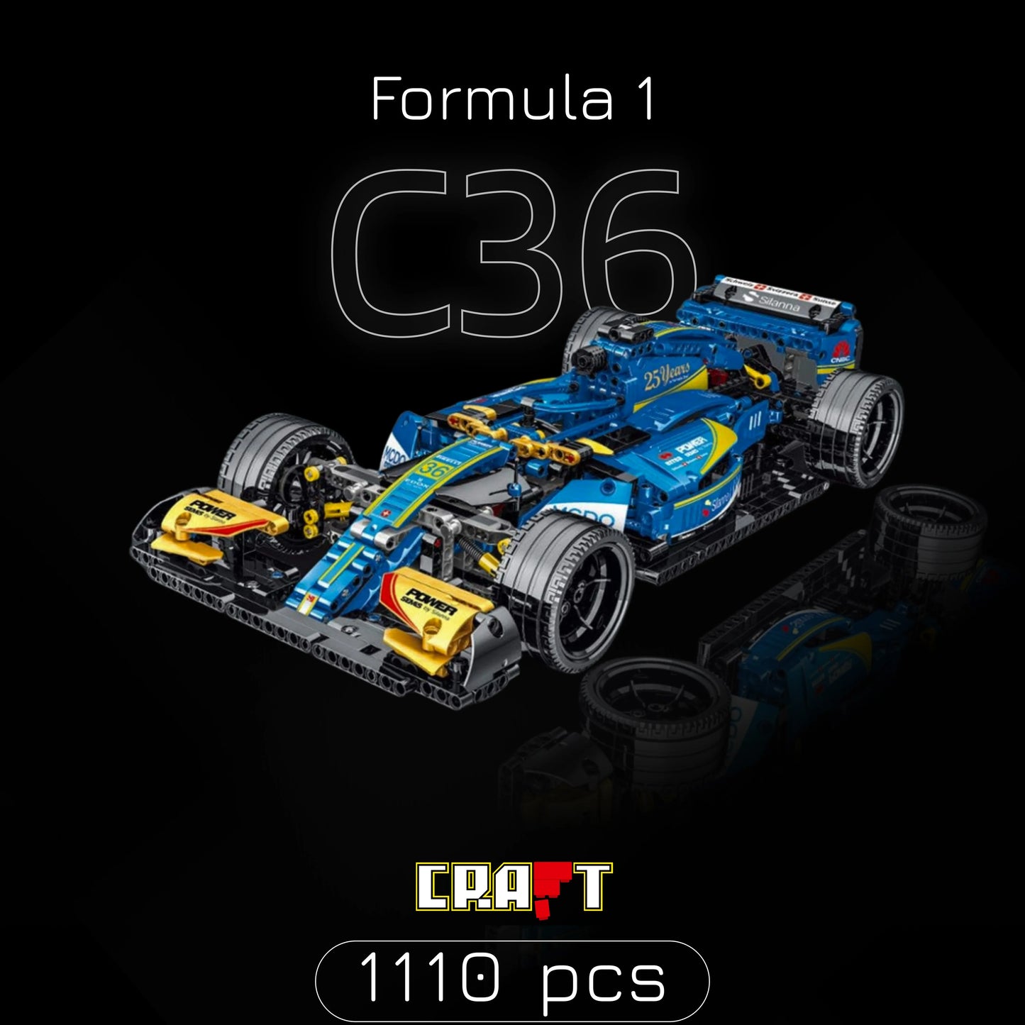 Fórmula 1 - Sauber C36 Azul (1110 pcs) - Brics Craft