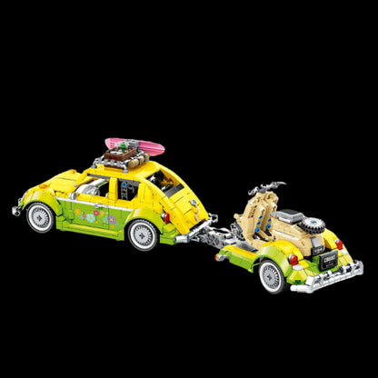 Fusca Hippie + Moto + Posto de Gasolina (1409 pçs) - Brics Craft