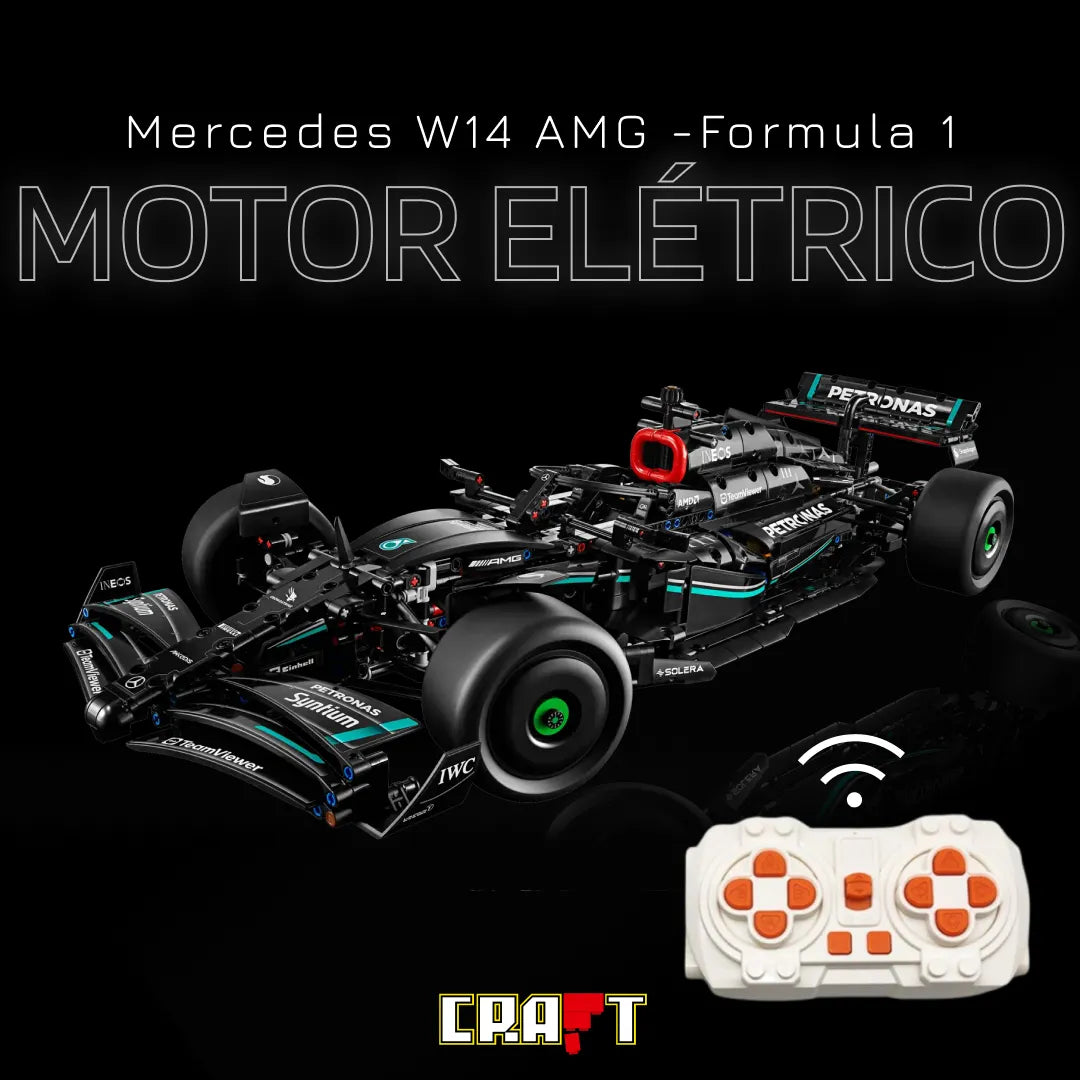 Kit Motor Elétrico para a Fórmula 1 - Mercedes-AMG F1 W14 (1642 pçs) - Brics Craft