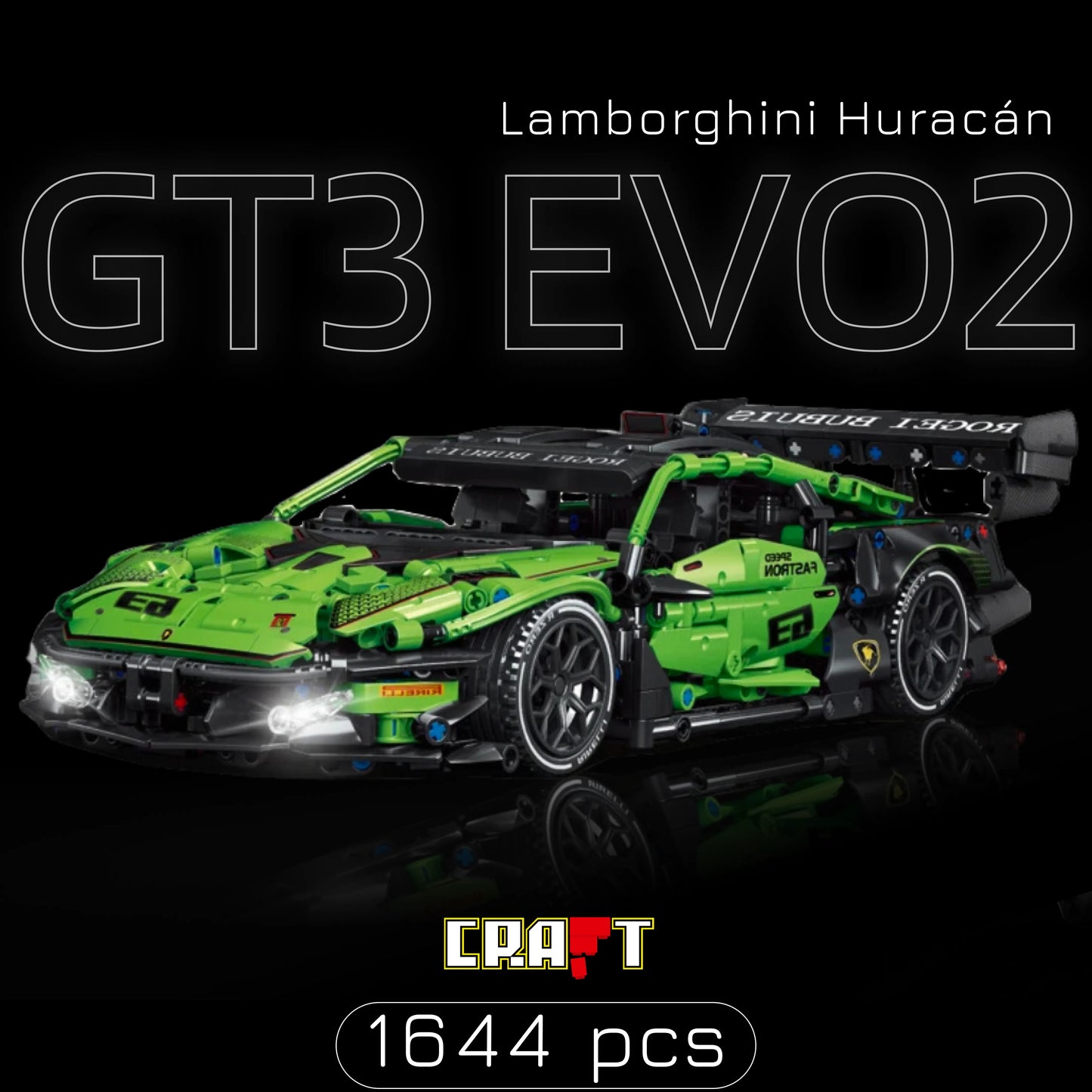 Lamborghini Huracán GT3 EVO2 (1644 pçs) - Brics Craft