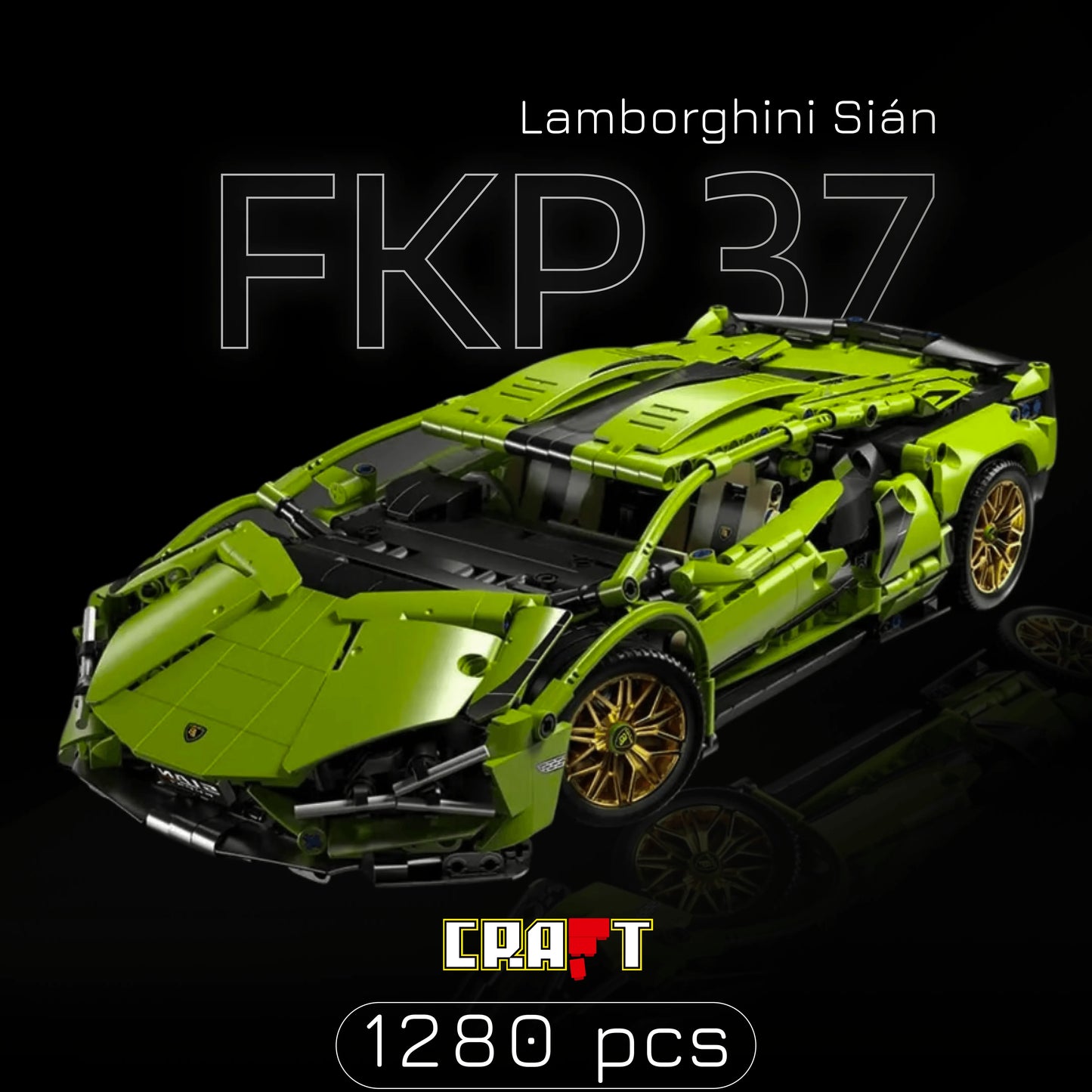 Lamborghini Sián FK937 Verde (1280 peças) - Brics Craft