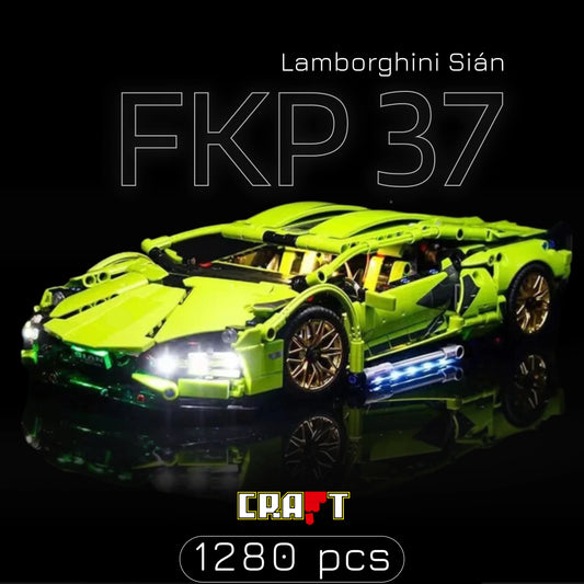 Lamborghini Sián FKP 37 com 1280 peças, 2 Motores RC, Faróis LED e Controle Remoto Wireless (58% OFF) - Brics Craft