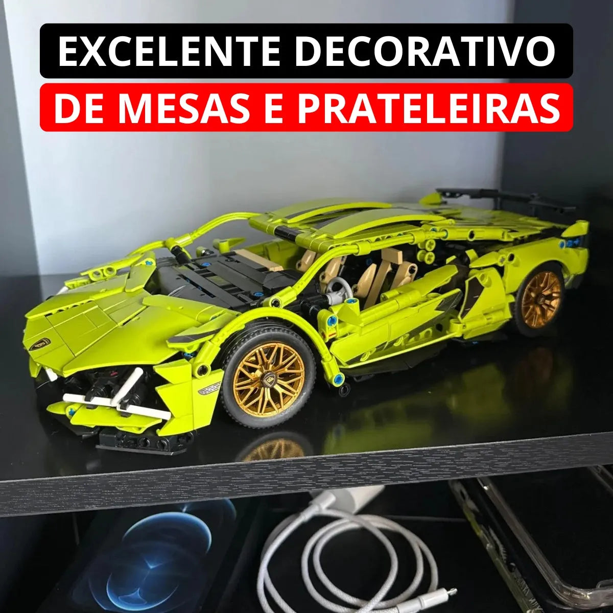 Lamborghini Sián FKP 37 com 1280 peças, 2 Motores RC, Faróis LED e Controle Remoto Wireless (58% OFF) - Brics Craft