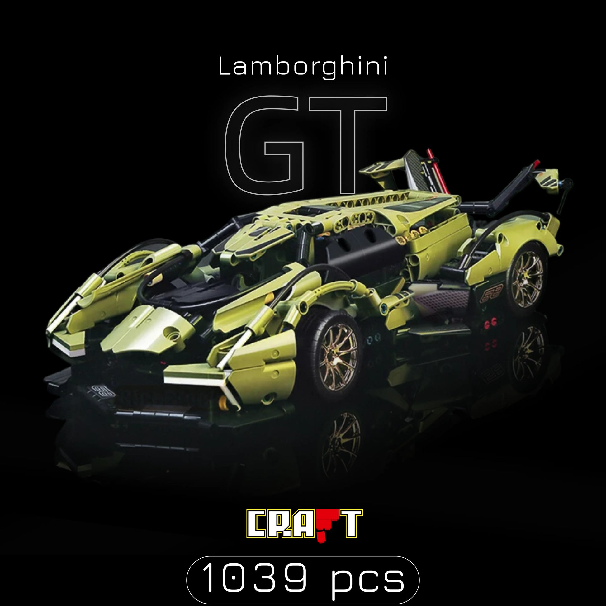 Lamborghini V12 Vision GT Verde (1039 peças) - Brics Craft