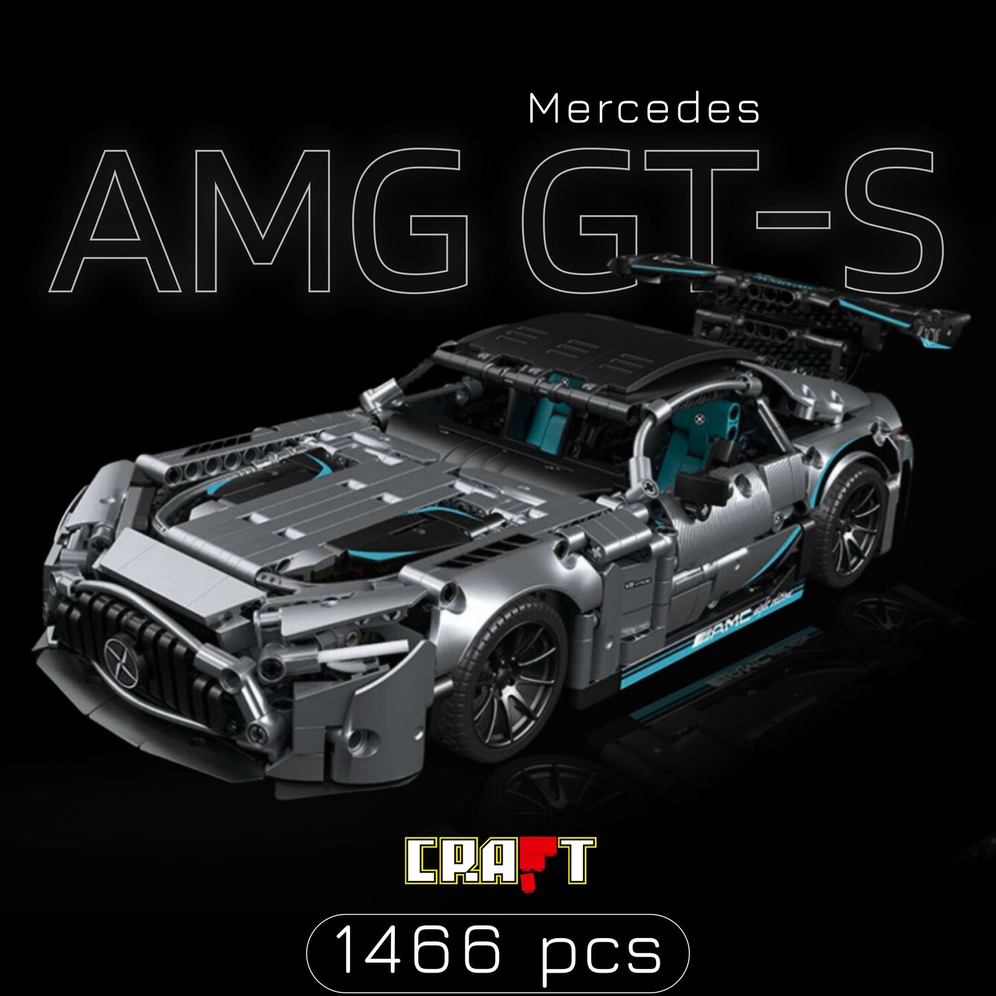 Mercedes AMG GT-S Cinza (1466 pçs) - Brics Craft