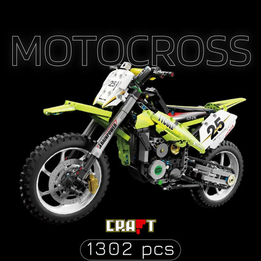 Moto de Motocross (1302 peças) - Brics Craft