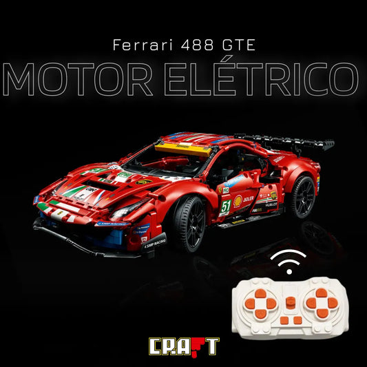 Super Kit Motor Elétrico para a Ferrari 488 GTE Vermelho (1677 pcs) - Brics Craft