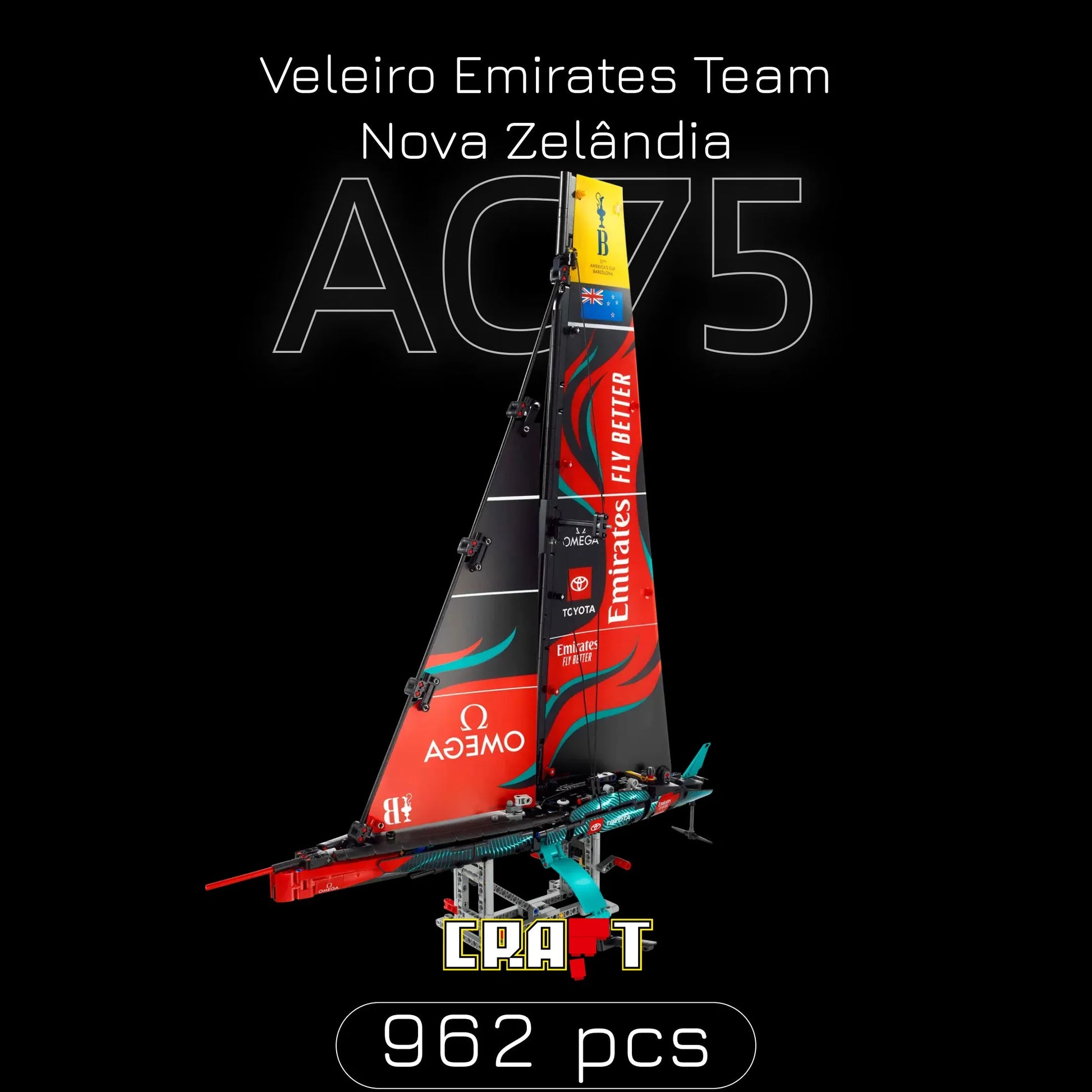 Veleiro Emirates - Time Nova Zelândia AC75 (962 peças) - Brics Craft